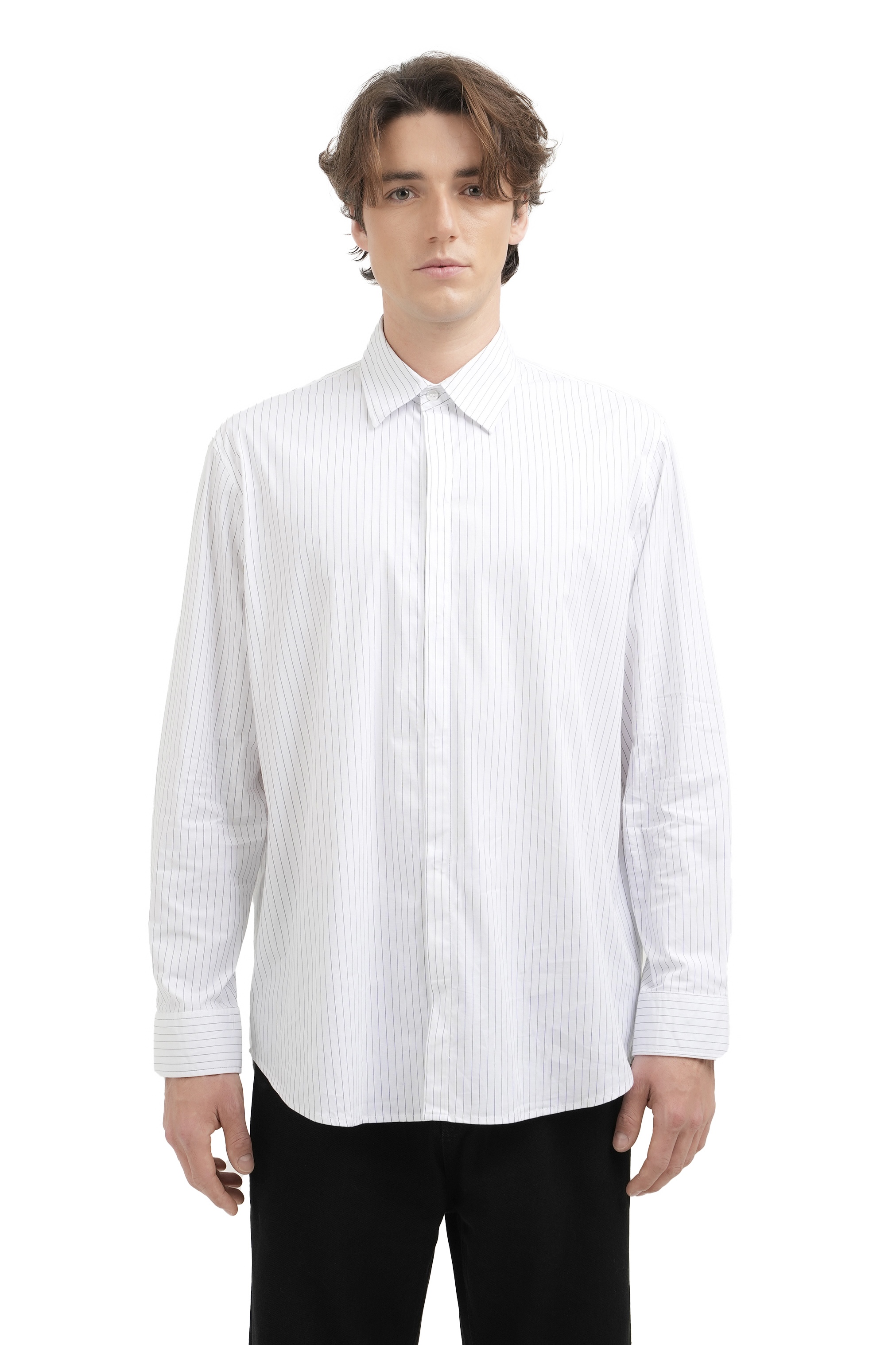 SHAW SHIRT - BLACK STRIPED 