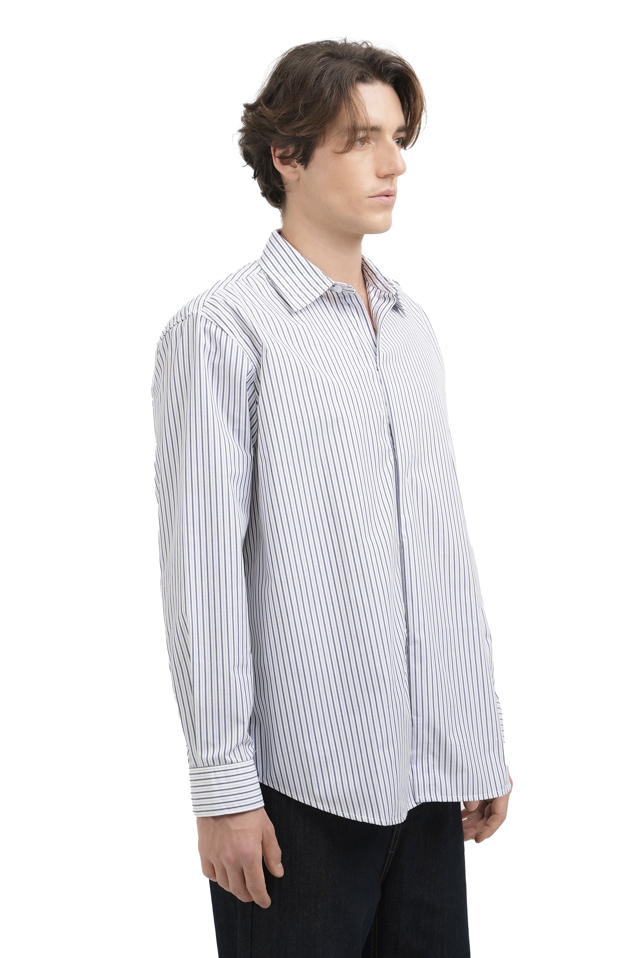 SHAW SHIRT - NAVY STRIPED