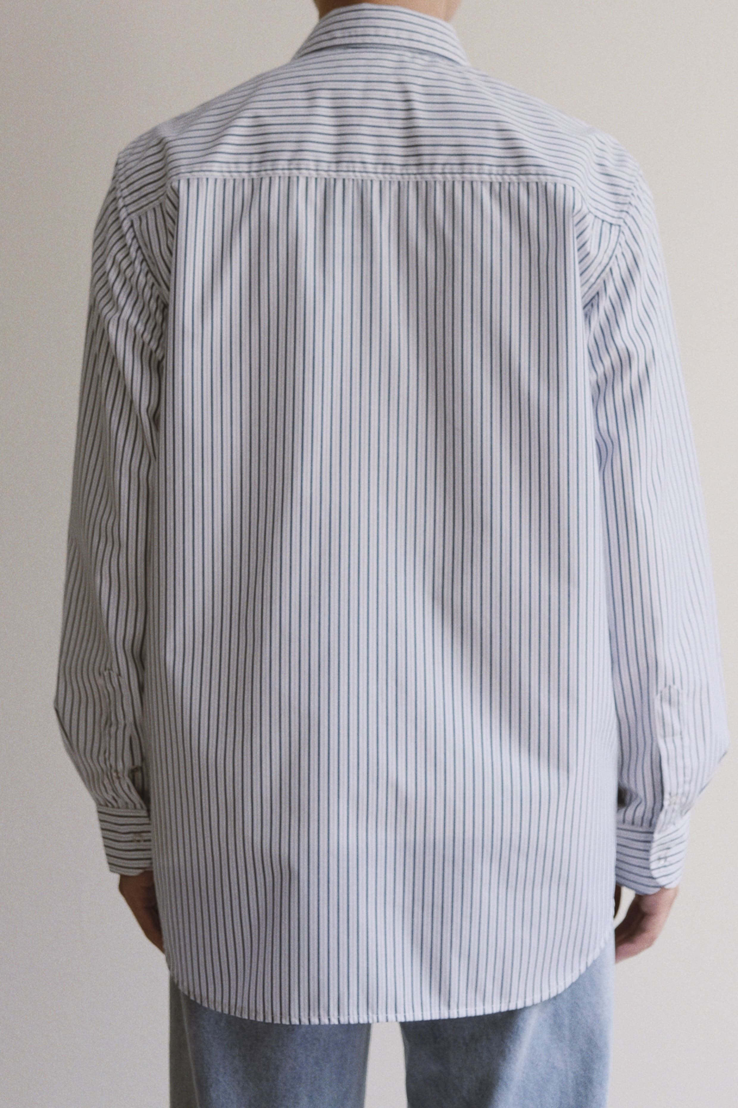 SHAW SHIRT - NAVY STRIPED