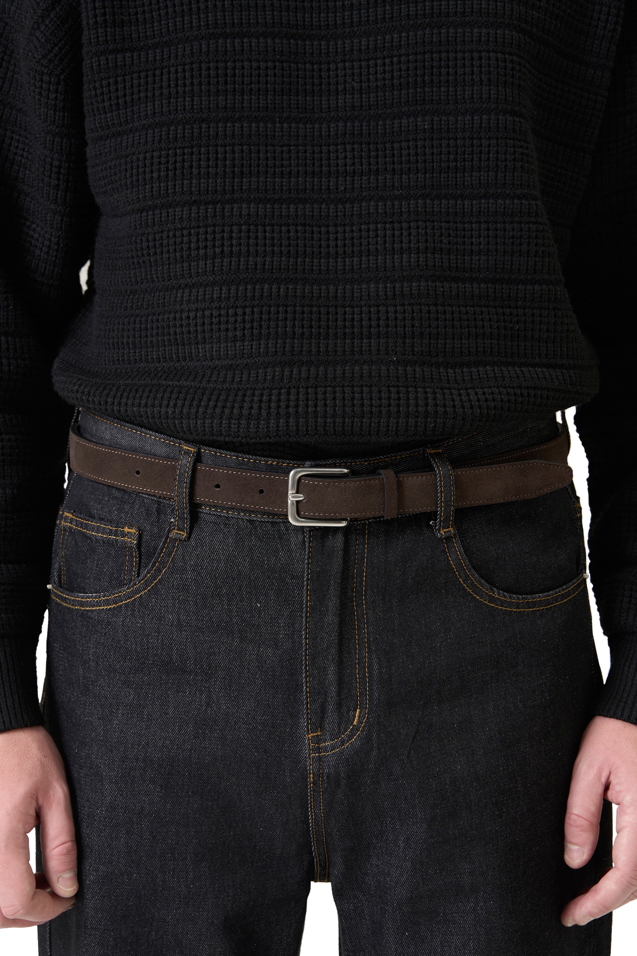 SUEDE BELT - BROWN.