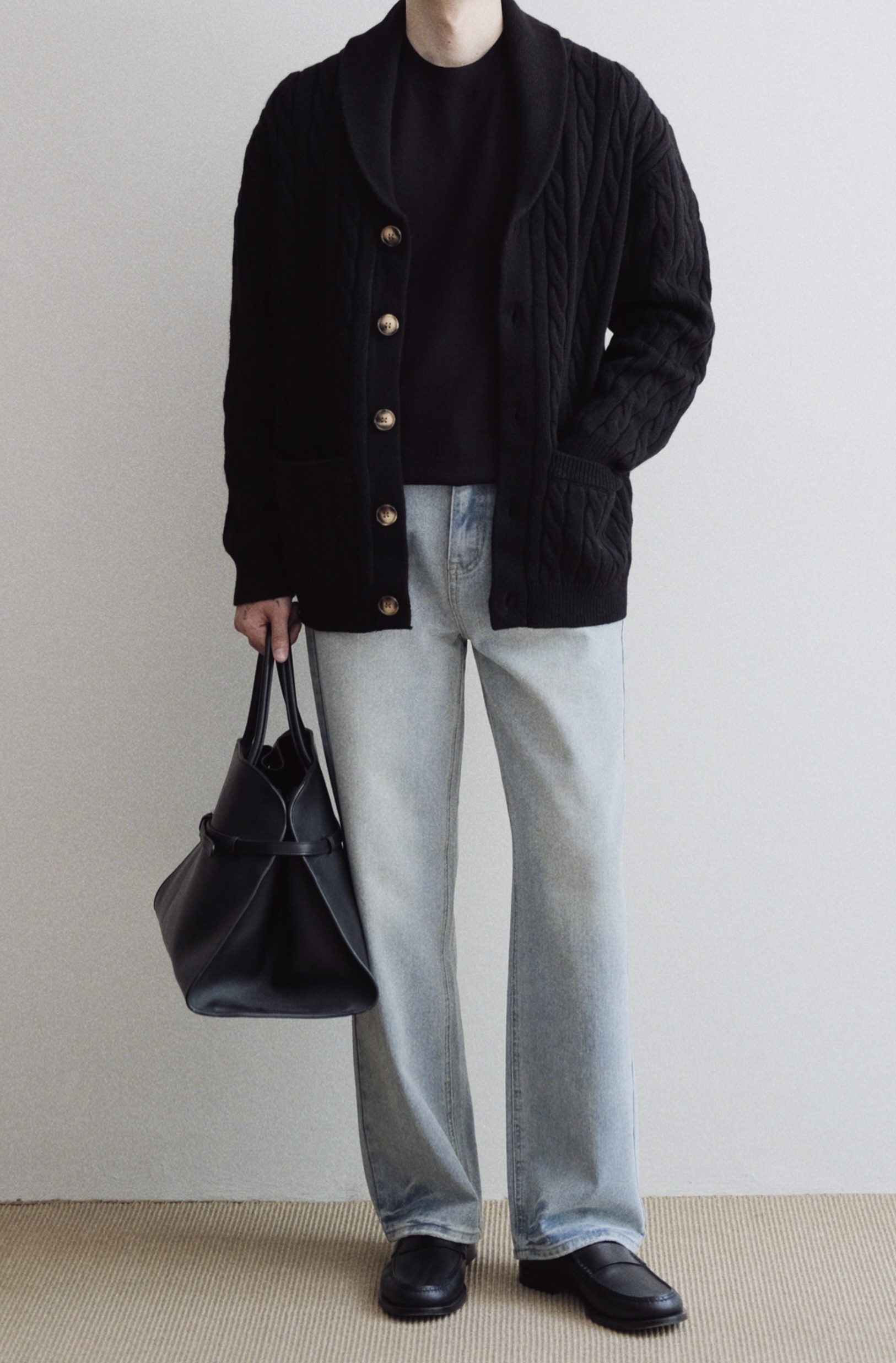 ROWE CARDIGAN - BLACK 