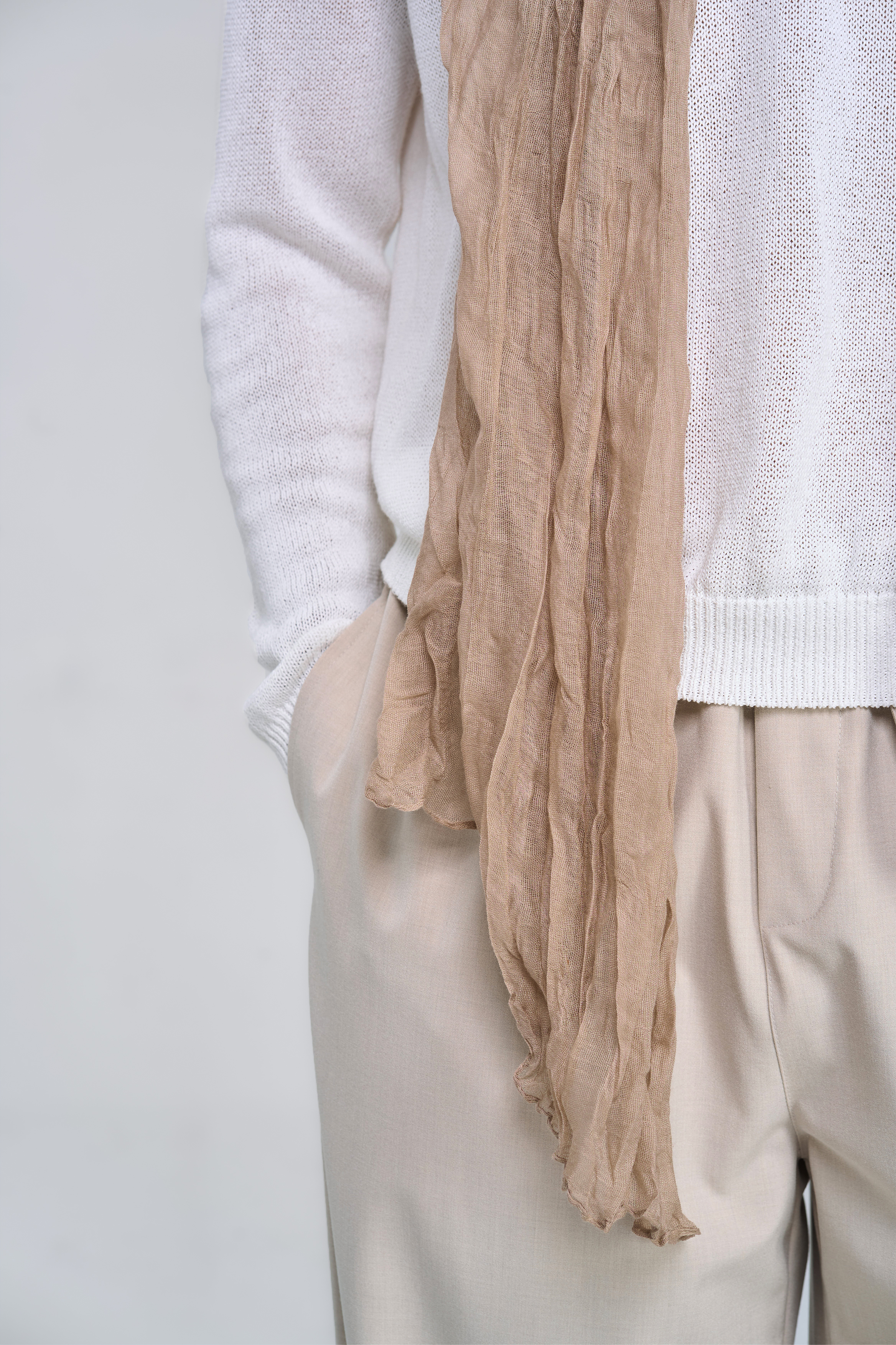 CRINKLE SCARF - SAND
