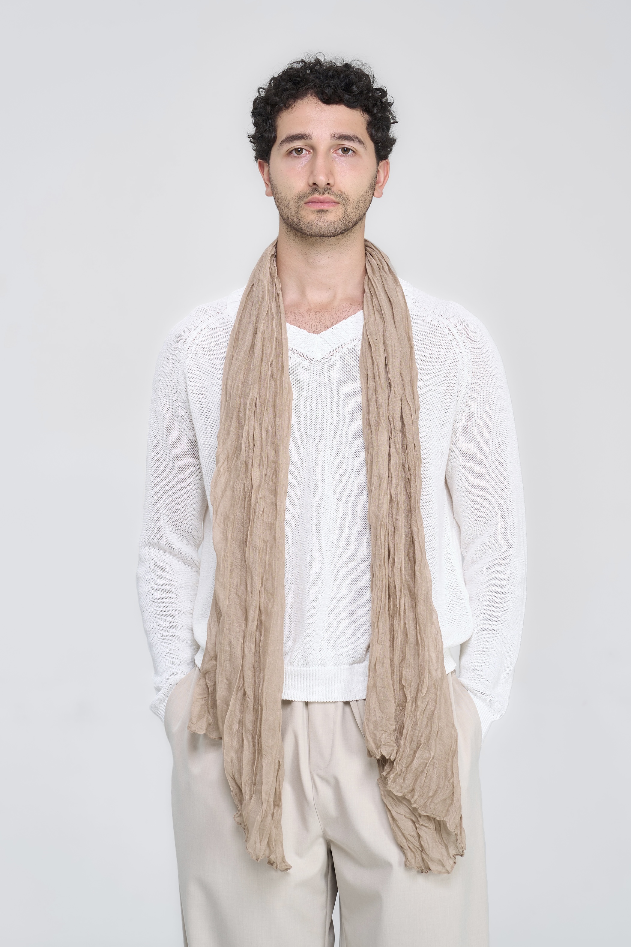 CRINKLE SCARF - SAND